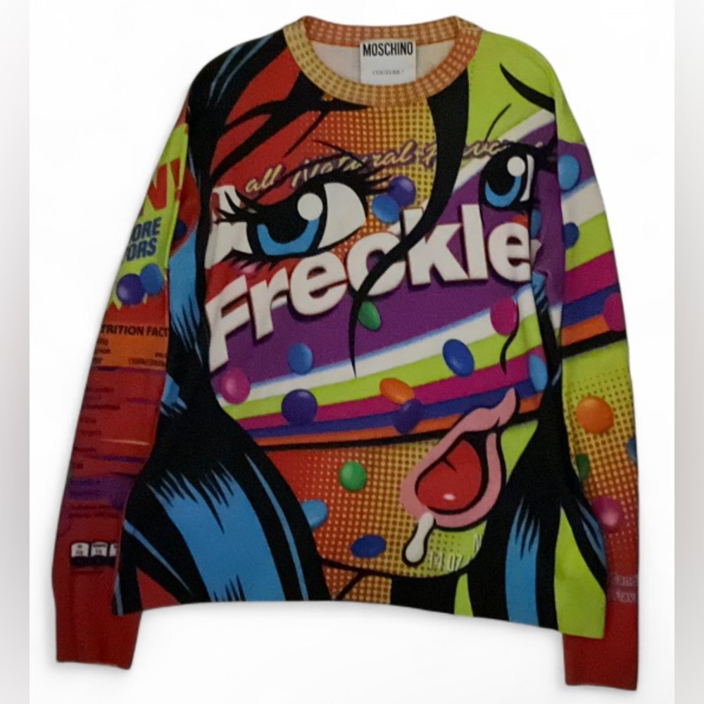 Moschino Couture Freckles Wool Knit Long Sleeve Sweater Men’s Size Medium